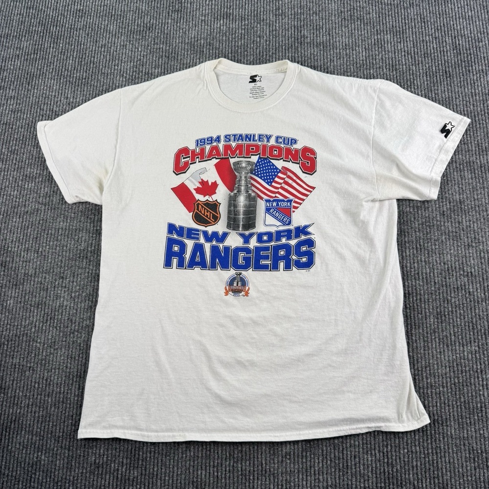 Starter New York Rangers 1994 Stanley Cup Champions T Shirt Men's XL White NHL